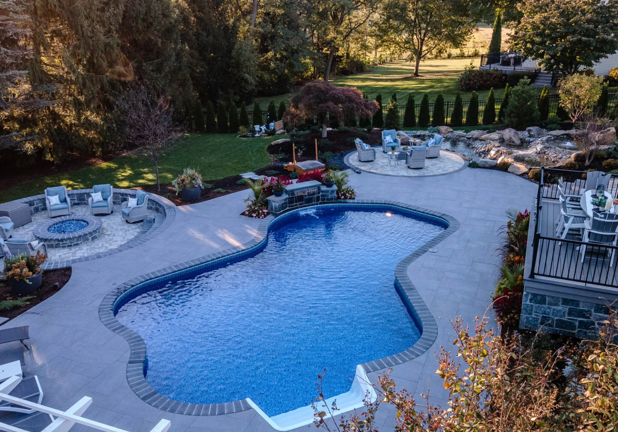 Luxury Pool Landscaping Designed Around Residential Lot Constraints