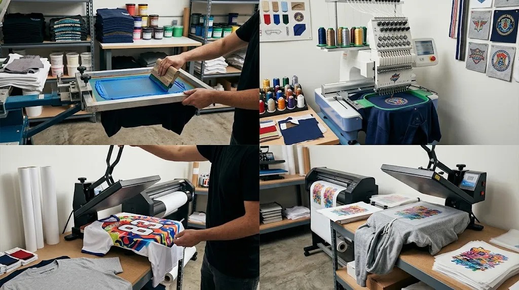 How to Choose Between Screen Printing, Embroidery, DTF and Sublimation