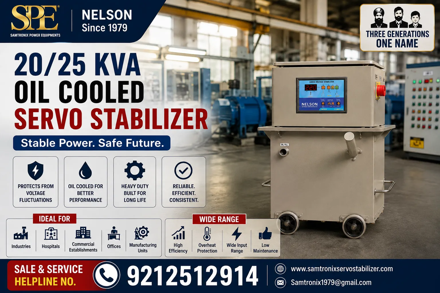 20/25 KVA Oil-Cooled Servo Stabilizer: How Voltage Stability Can Protect Your Business ROI