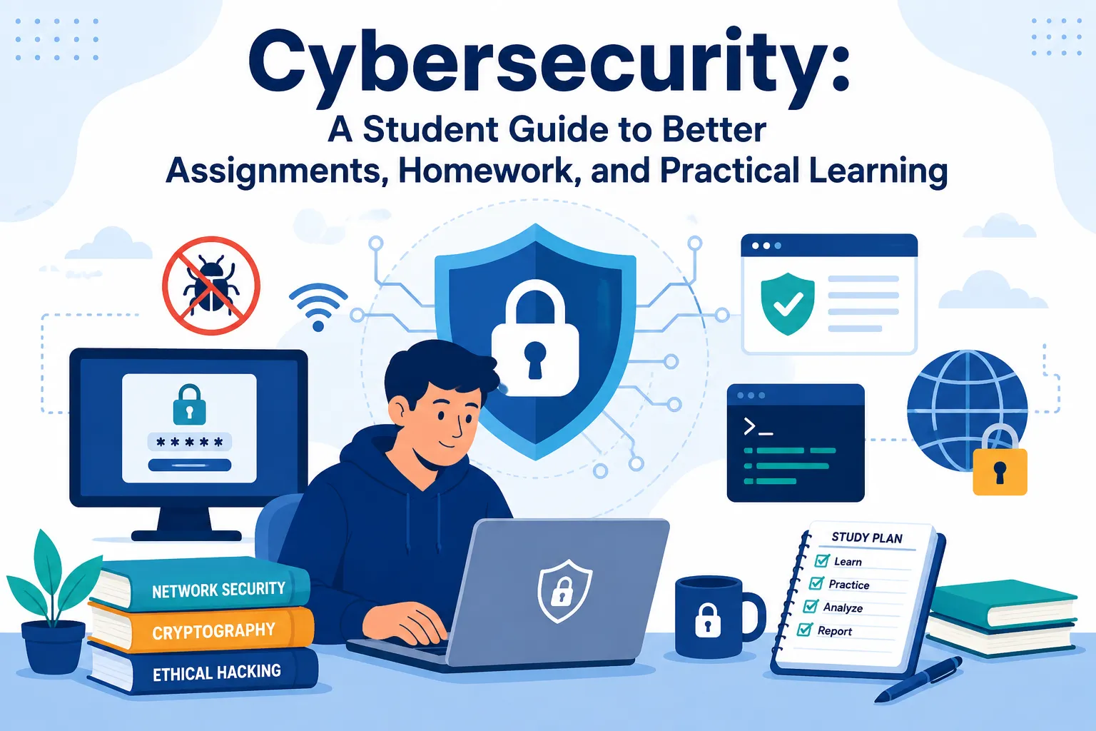 Cybersecurity: Guide to Assignments, Homework & Practical Learning