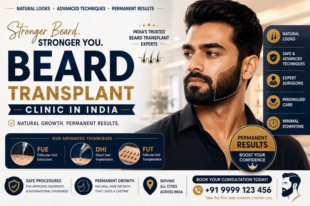 Trusted Beard Transplant Clinic in India | Expert Guide