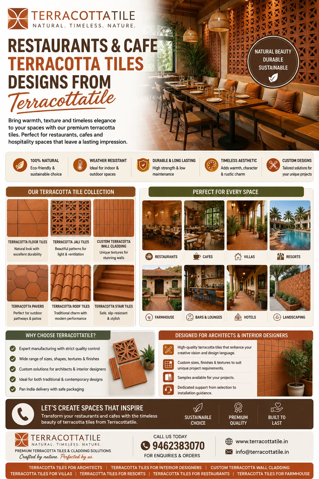 Restaurants and Cafe Terracotta Tiles Designs