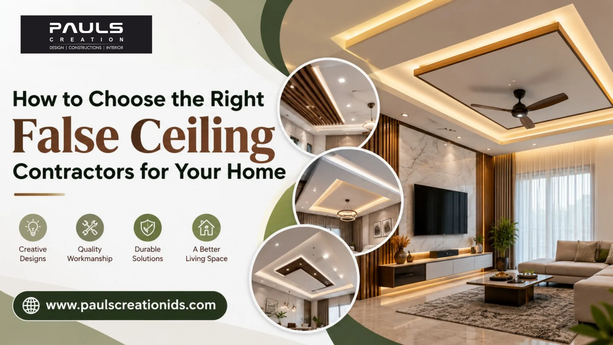 How to Choose the Right False Ceiling Contractors for Your Home