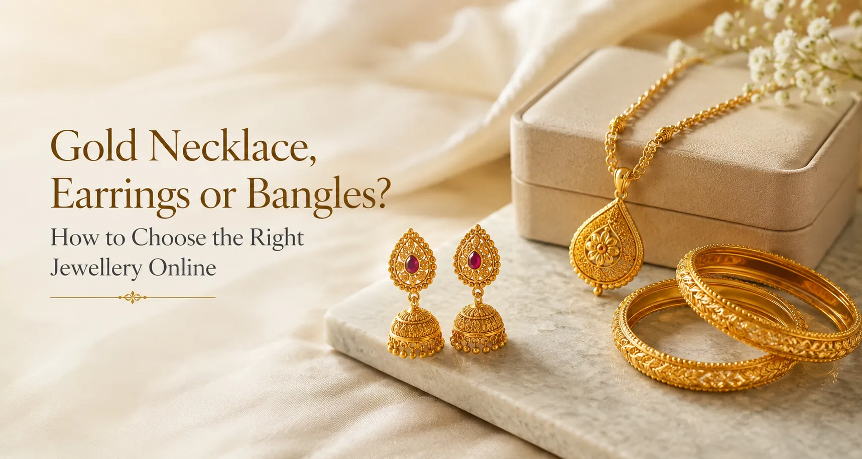Gold Necklace, Earrings or Bangles? How to Choose the Right Jewellery Online?