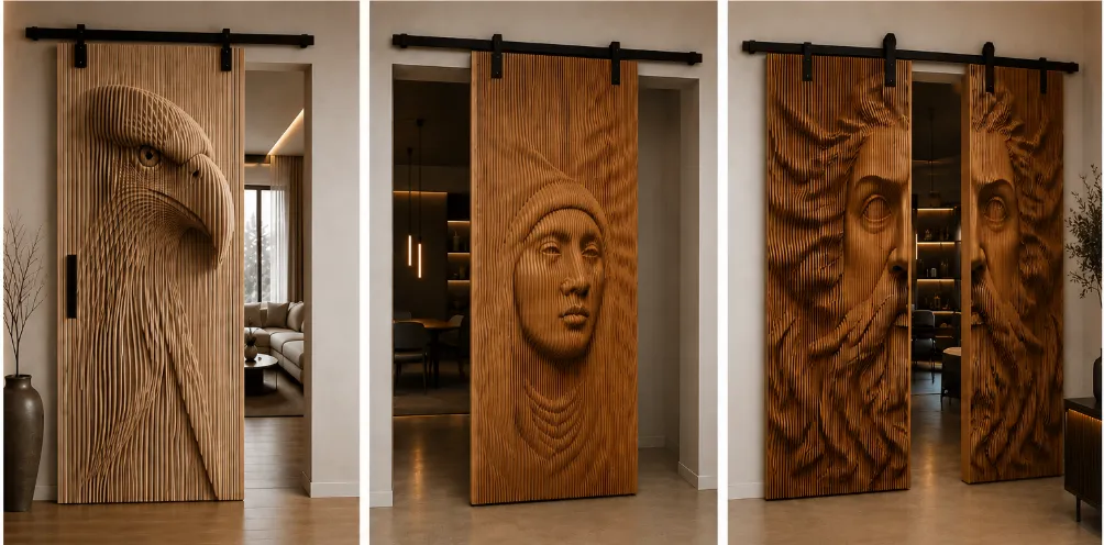 3 Sculptural Custom Wooden Doors for Modern Spaces