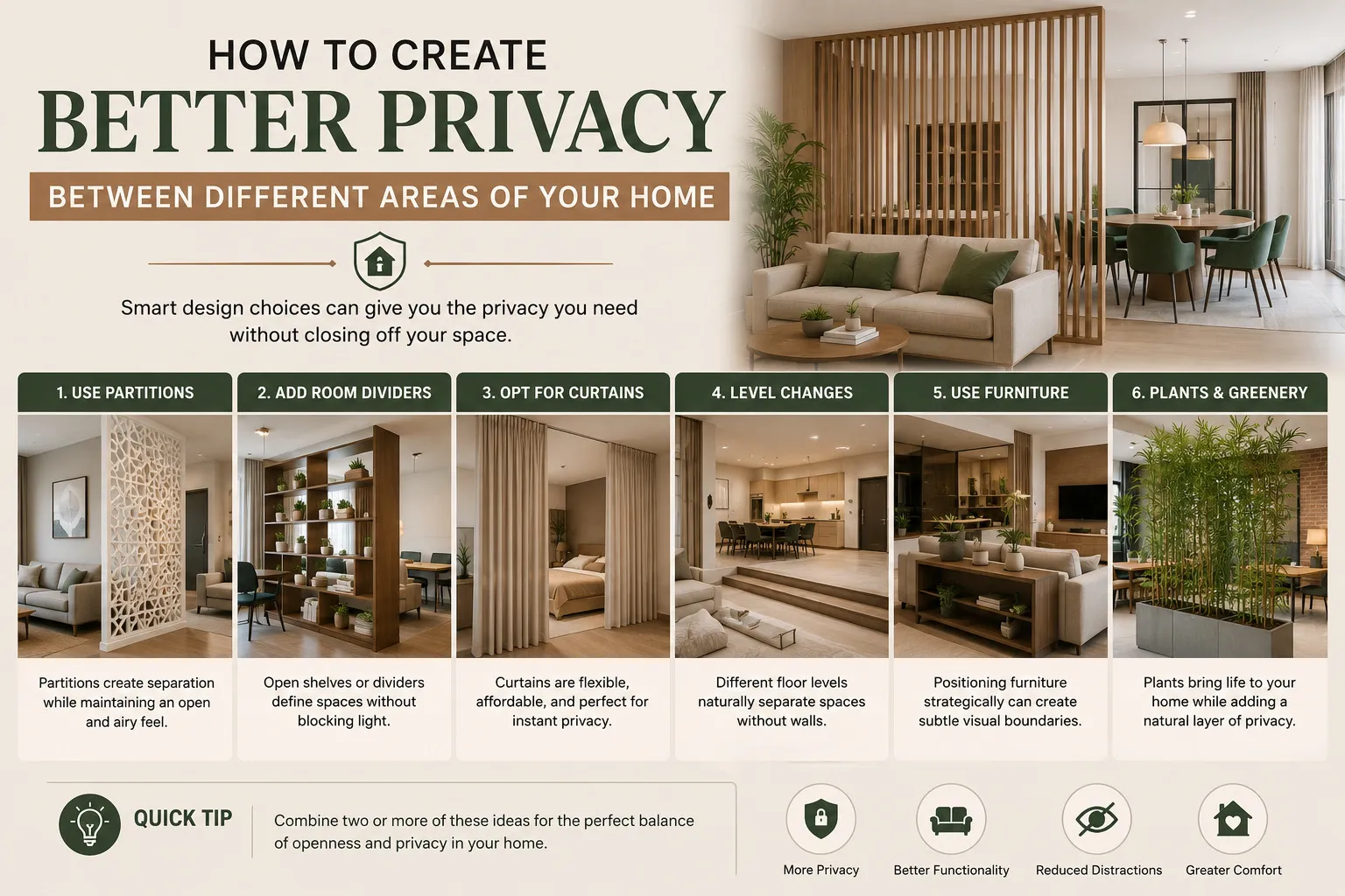 How to Create Better Privacy Between Different Areas of Your Home