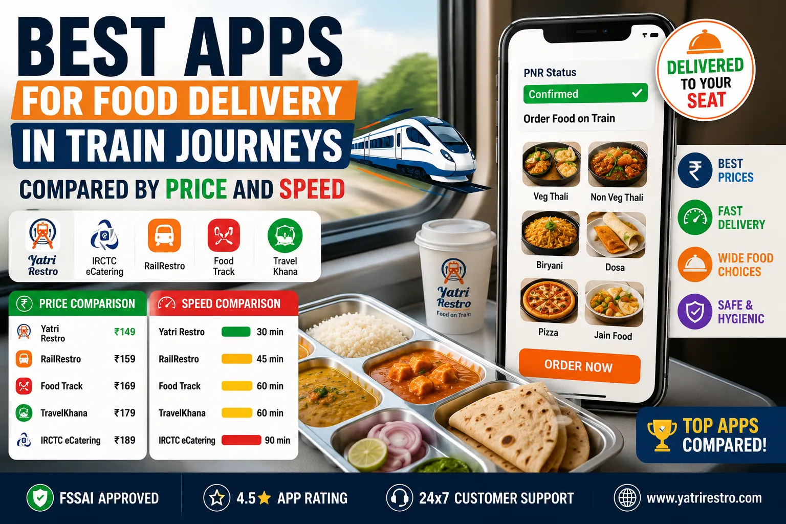 Best Apps for Food Delivery in Train Journeys Compared by Price and Speed