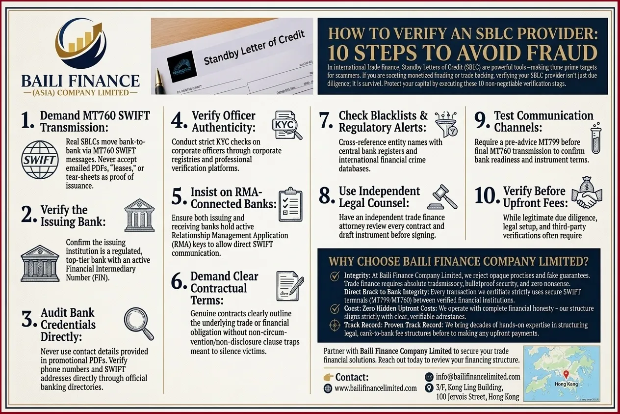 HOW TO VERIFY AN SBLC PROVIDER: 10 STEPS TO AVOID FRAUD