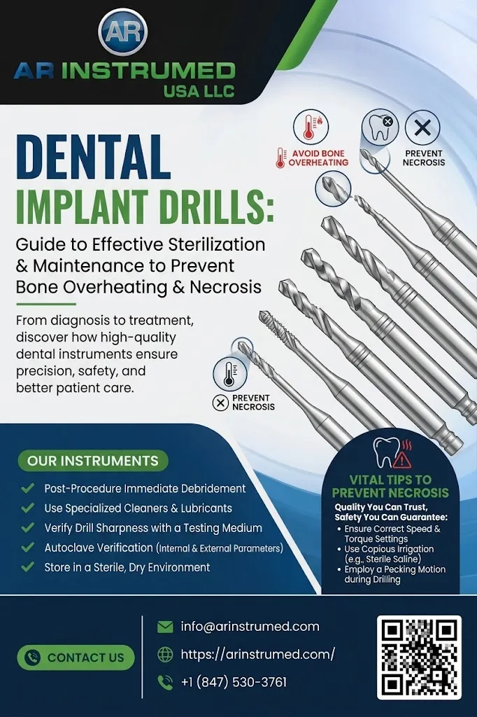 How to Sterilize and Maintain Dental Implant Drills to Prevent Bone Overheating & Necrosis
