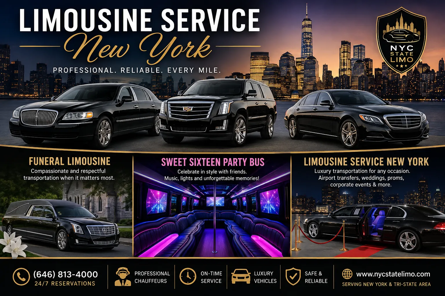 Professional Transportation for Funerals, Sweet Sixteens, and Special Events in New York