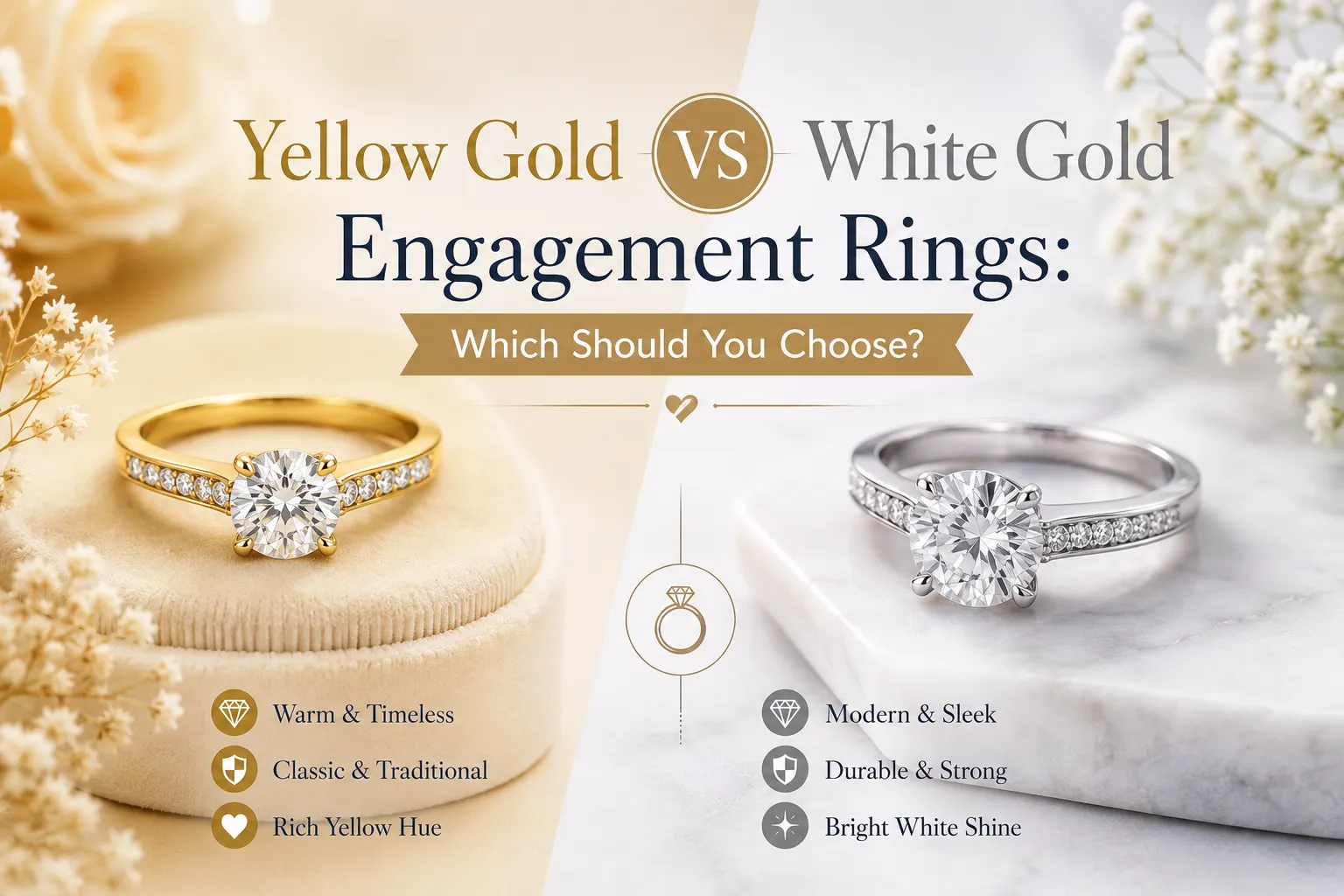 Yellow Gold vs White Gold Engagement Rings: Which Should You Choose?