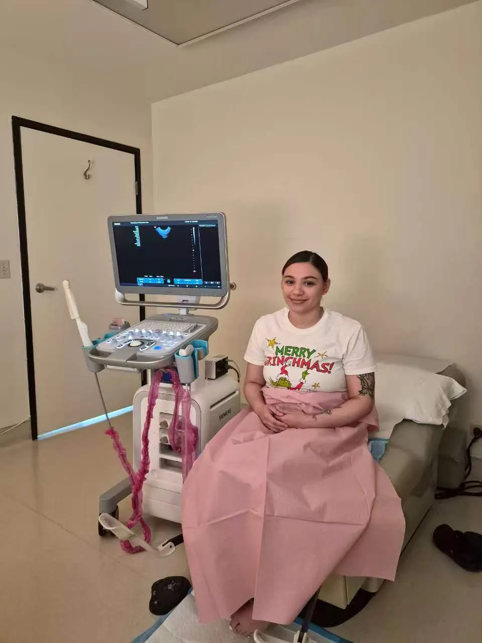 A person sitting in a bed