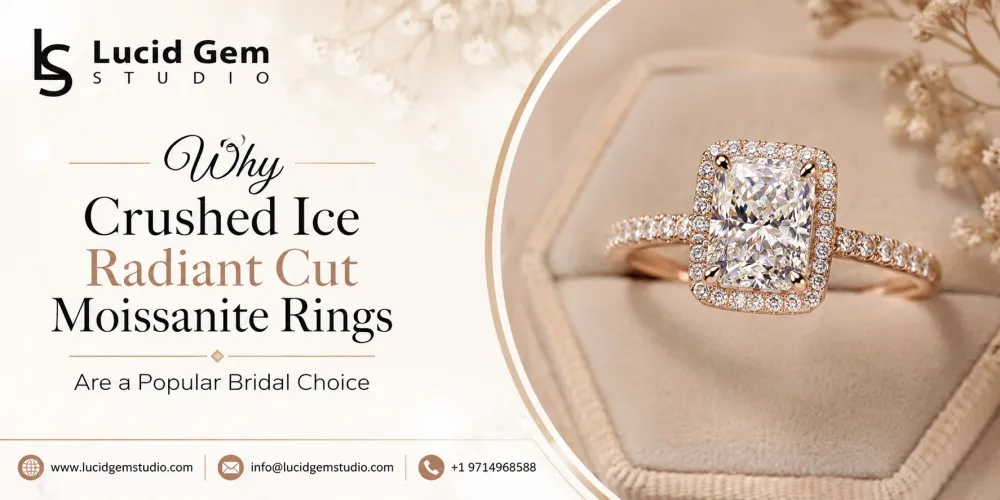 Why Crushed Ice Radiant Cut Moissanite Rings Are a Popular Bridal Choice