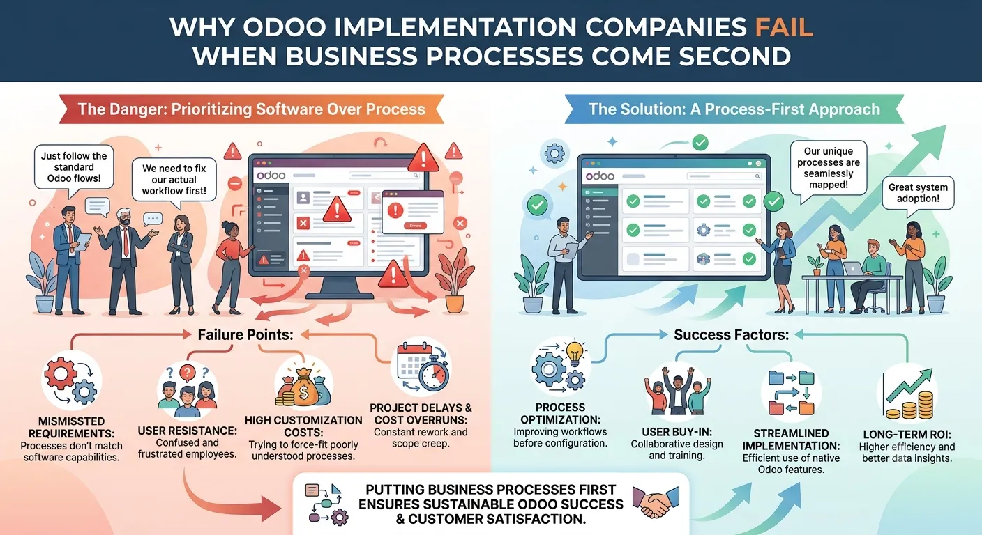 Why Odoo Implementation Companies Fail When Business Processes Come Second