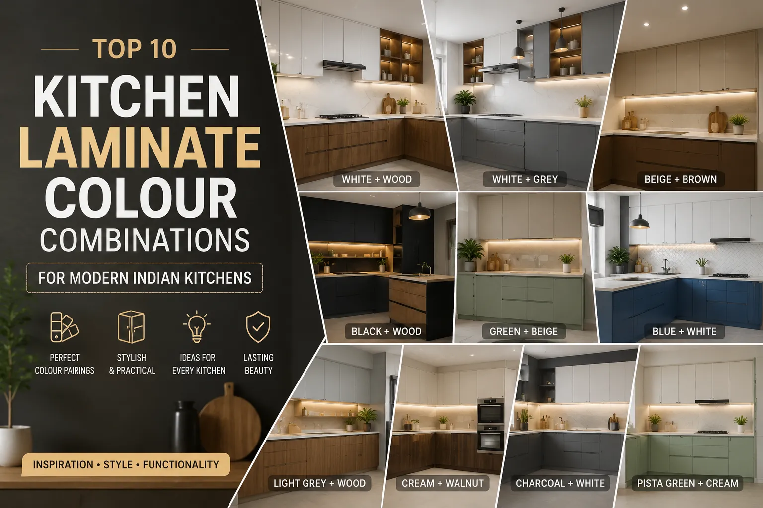 top 10 kitchen laminate colour combinations for modern indian kitchens
