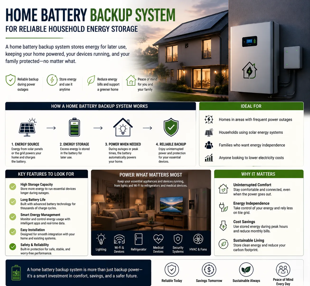 Home Battery Backup System for Reliable Household Energy Storage