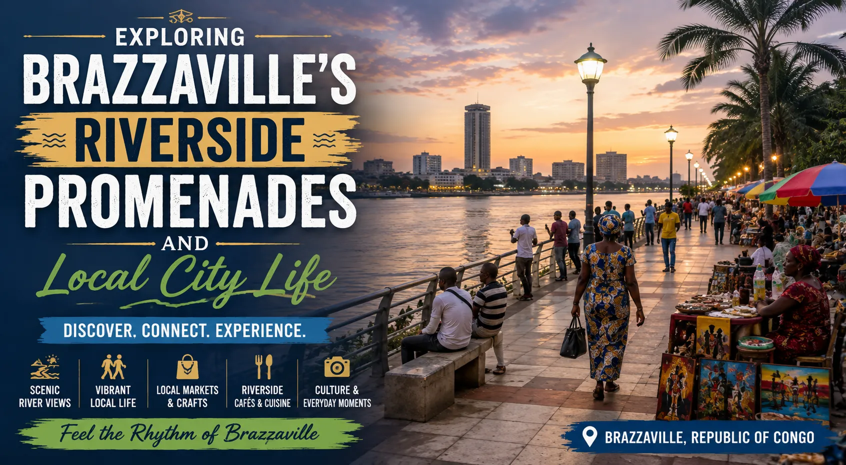 Exploring Brazzaville's Riverside Promenades and Local City Life
