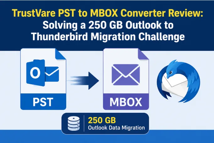 TrustVare PST to MBOX Converter Review: Solving a 250 GB Outlook to Thunderbird Migration Challenge