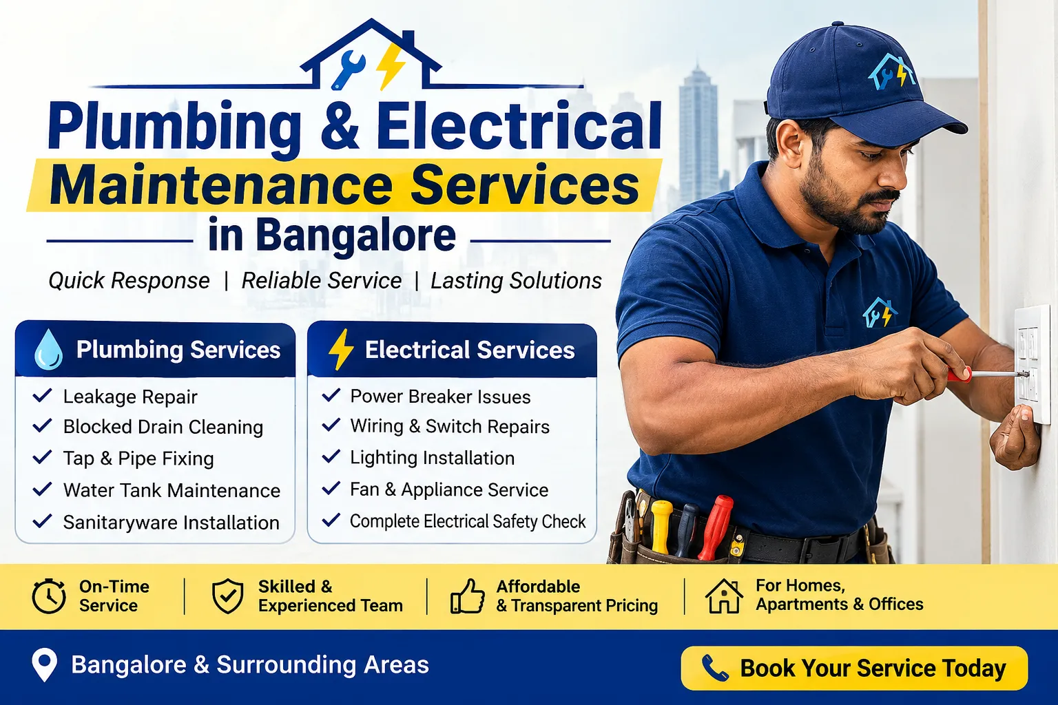 Plumbing & Electrical Maintenance Services in Bangalore