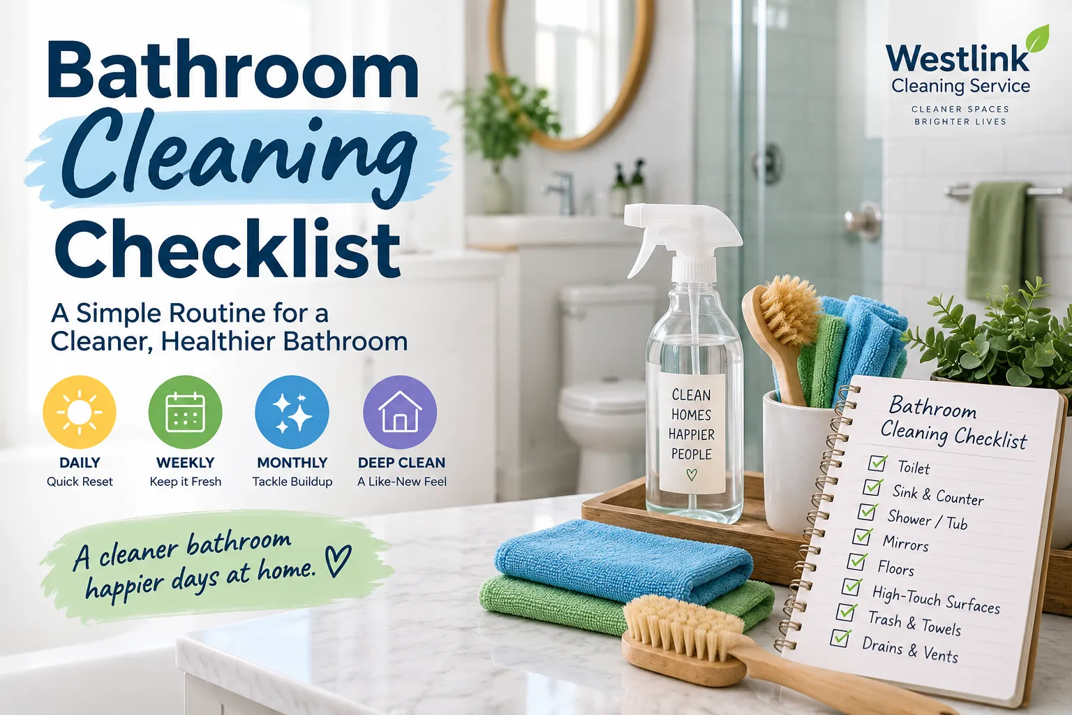 Bathroom Cleaning Checklist: A Simple Routine for a Cleaner, Healthier