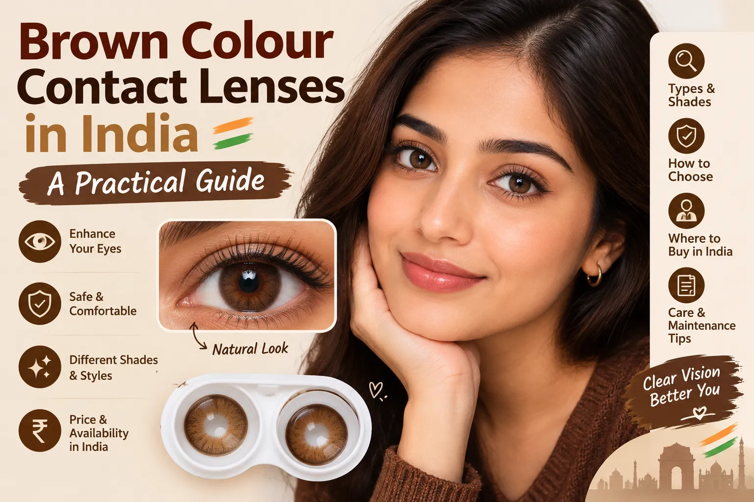 Brown Colour Contact Lenses in India: A Practical Guide