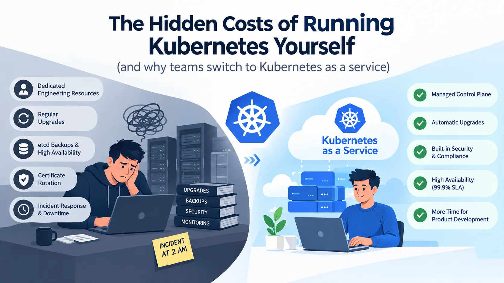 The hidden costs of running Kubernetes yourself (and why teams switch to Kubernetes as a service)