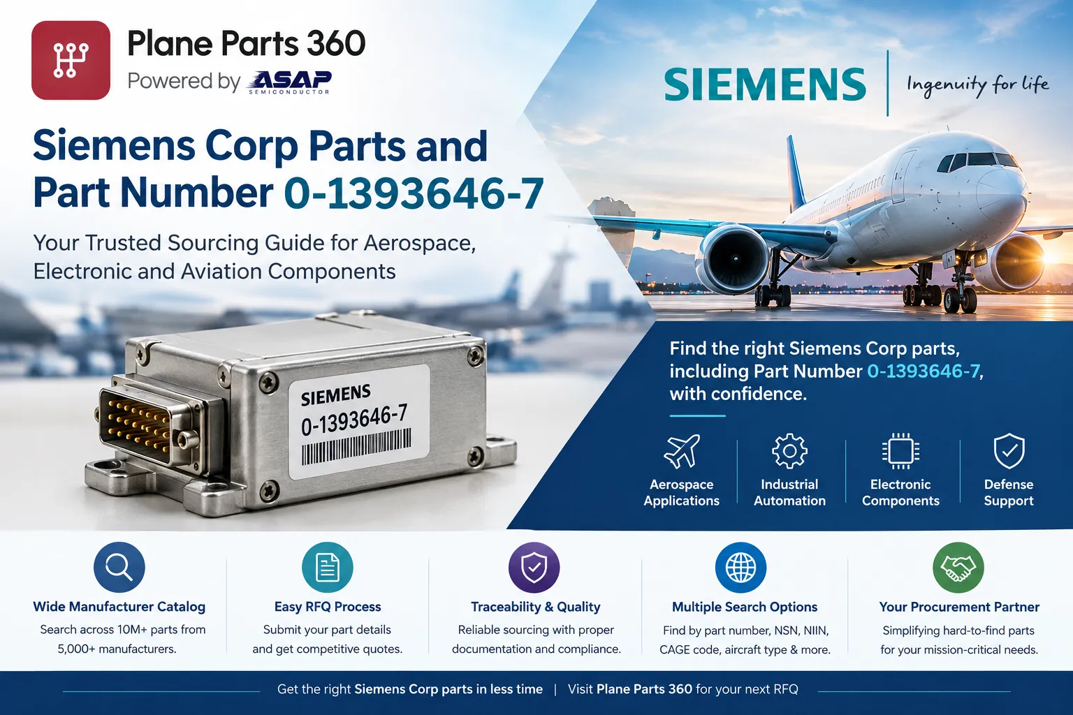 Siemens Corp Parts and Part Number 0-1393646-7: Sourcing Guide