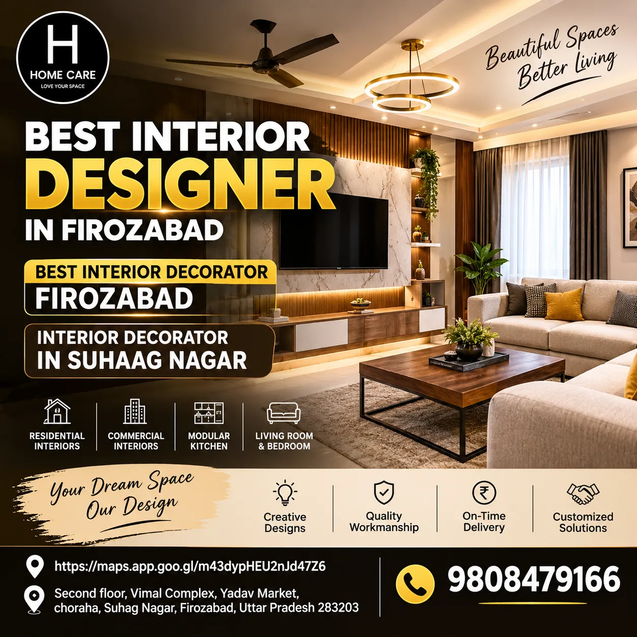 Best Interior Designer in Firozabad – Transform Your Home with Beautiful Interiors