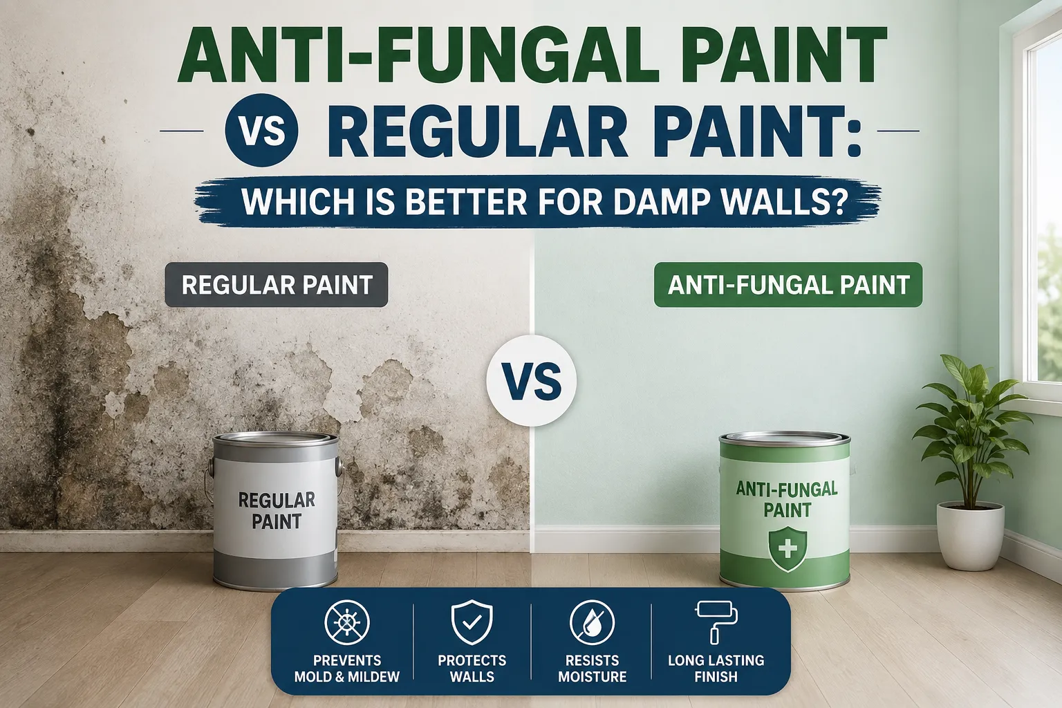 Anti-Fungal Paint vs Regular Paint: Which Is Better for Damp Walls?