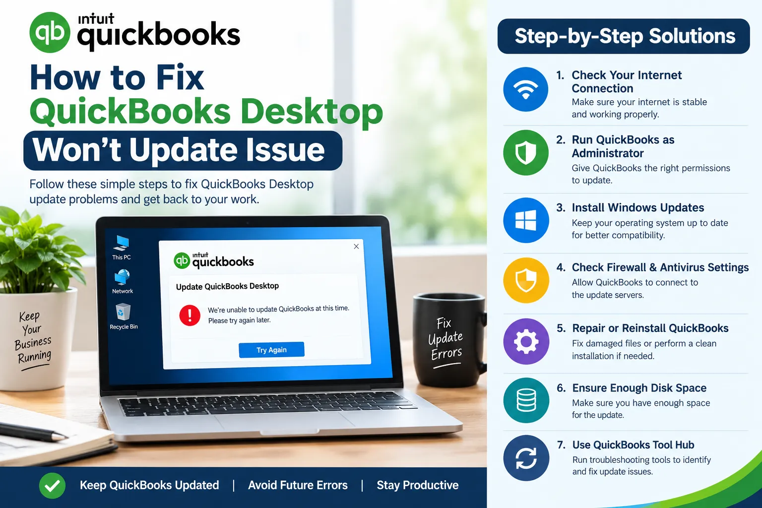 How to Fix QuickBooks Desktop Won’t Update Issue