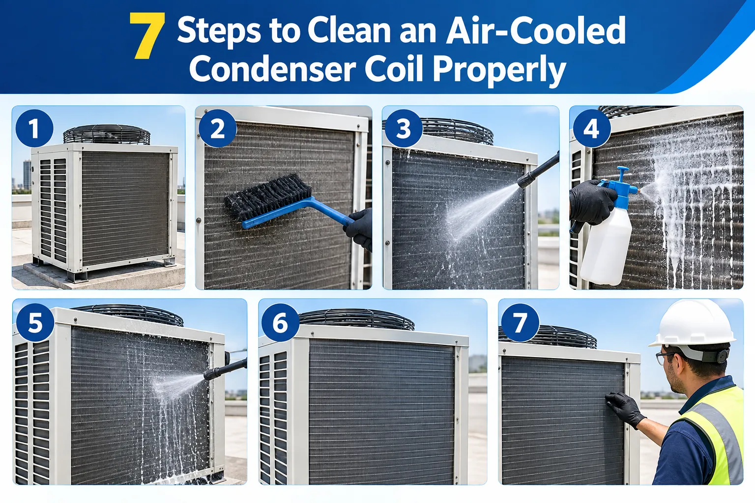 7 Steps to Clean an Air-Cooled Condenser Coil Properly