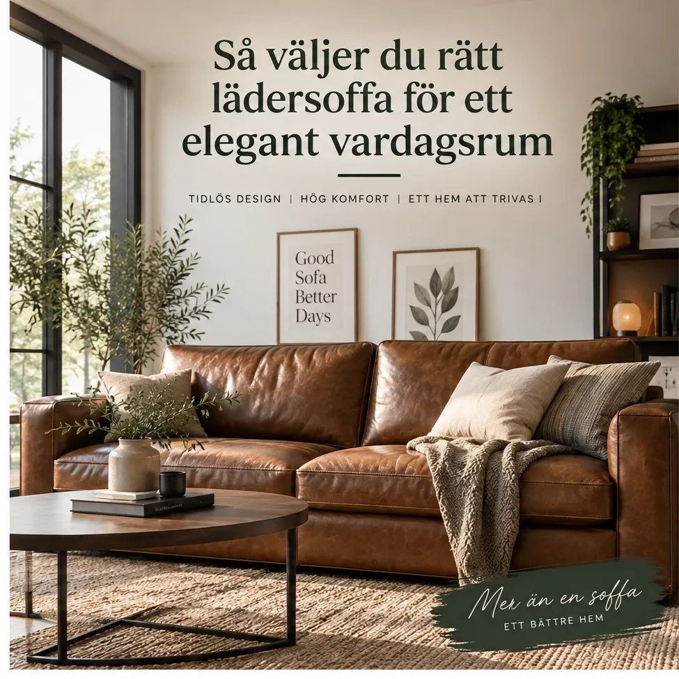 Så väljer du rätt lädersoffa för ett elegant vardagsrum