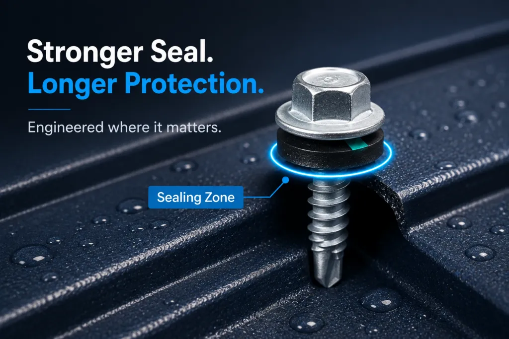 Screws with EPDM Washer for Stronger and More Reliable Roofing