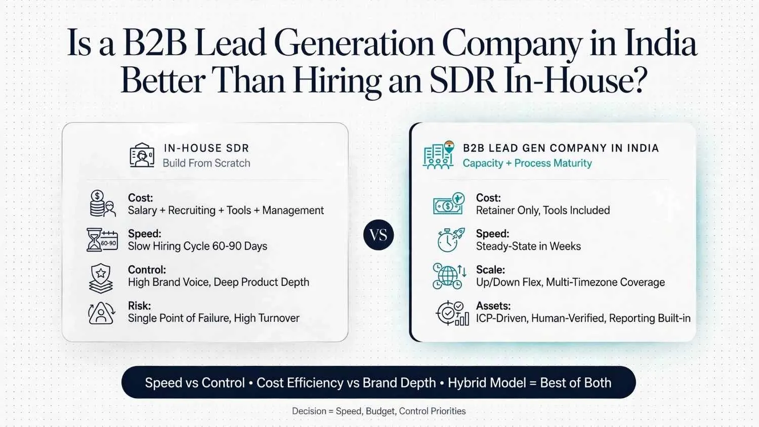 Is a B2B Lead Generation Company in India Better Than Hiring an SDR In-House?