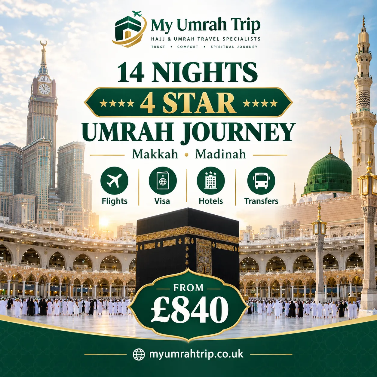 Make Your 14 Nights 4 Star Umrah Trip Special