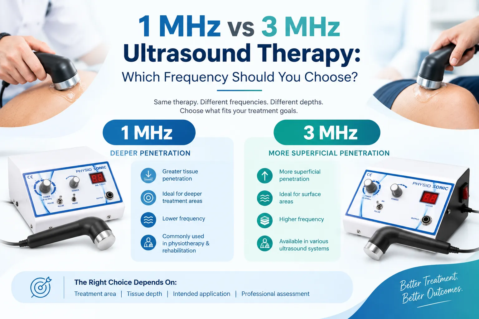 1 MHz vs 3 MHz Ultrasound Therapy: Which Frequency Should You Choose?