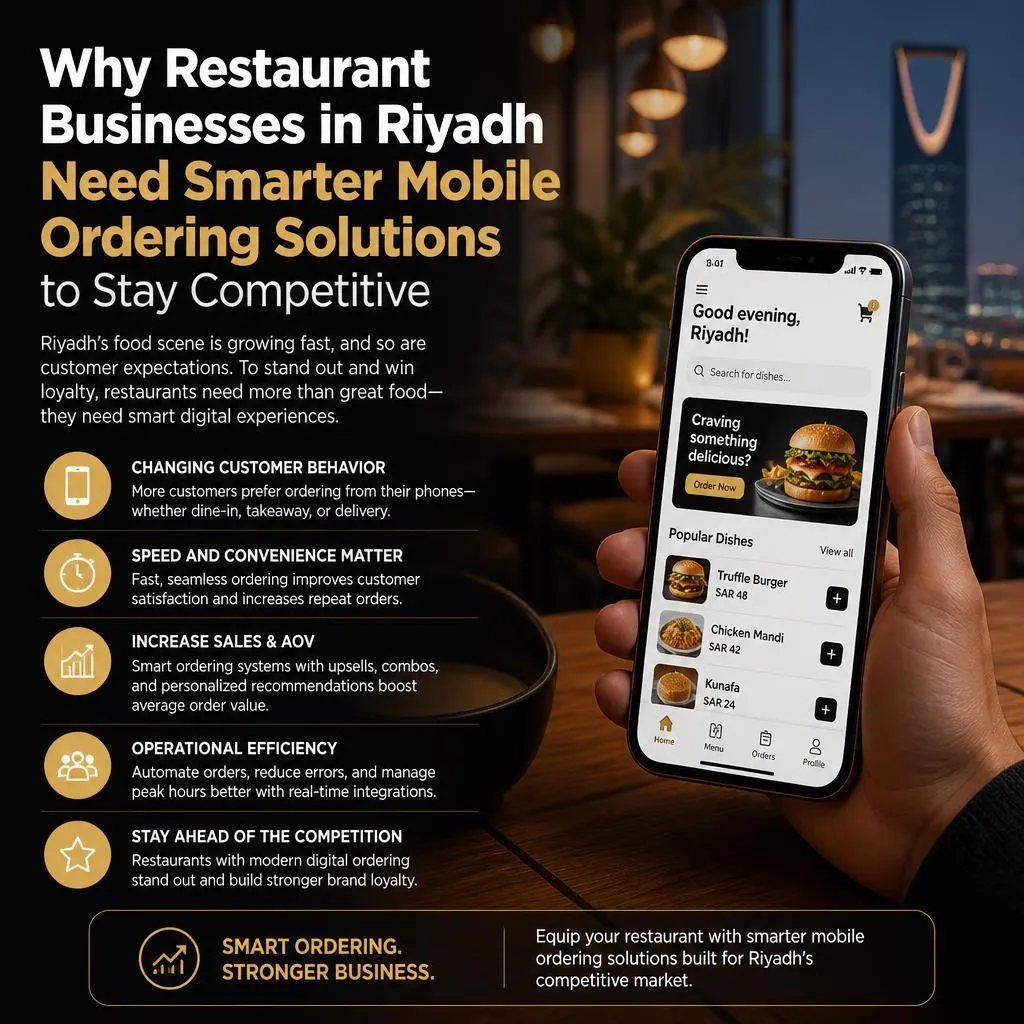 Why Restaurant Businesses in Riyadh Need Smarter Mobile Ordering Solutions to Stay Competitive