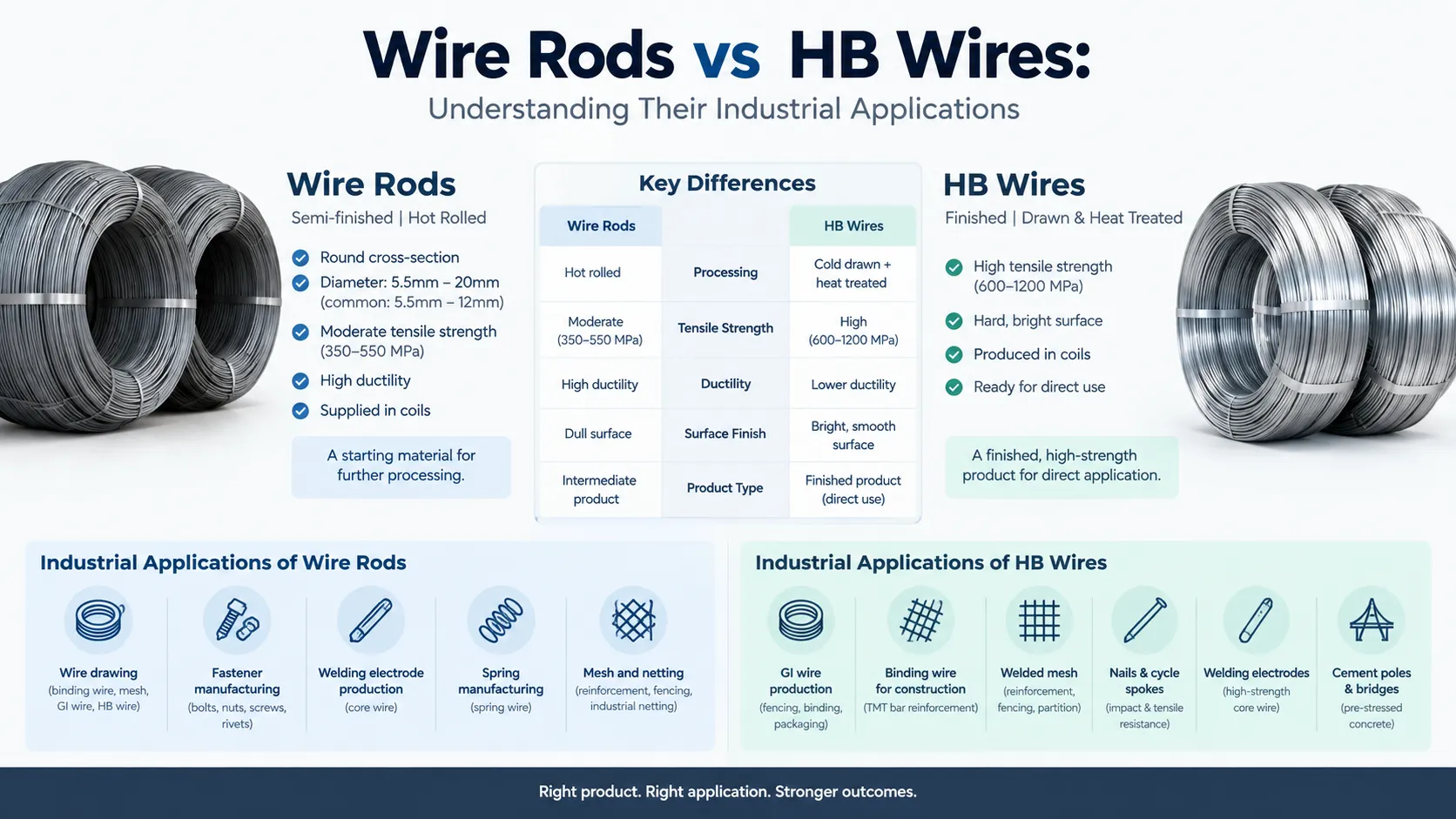 Wire Rods vs HB Wires: Understanding Their Industrial Applications