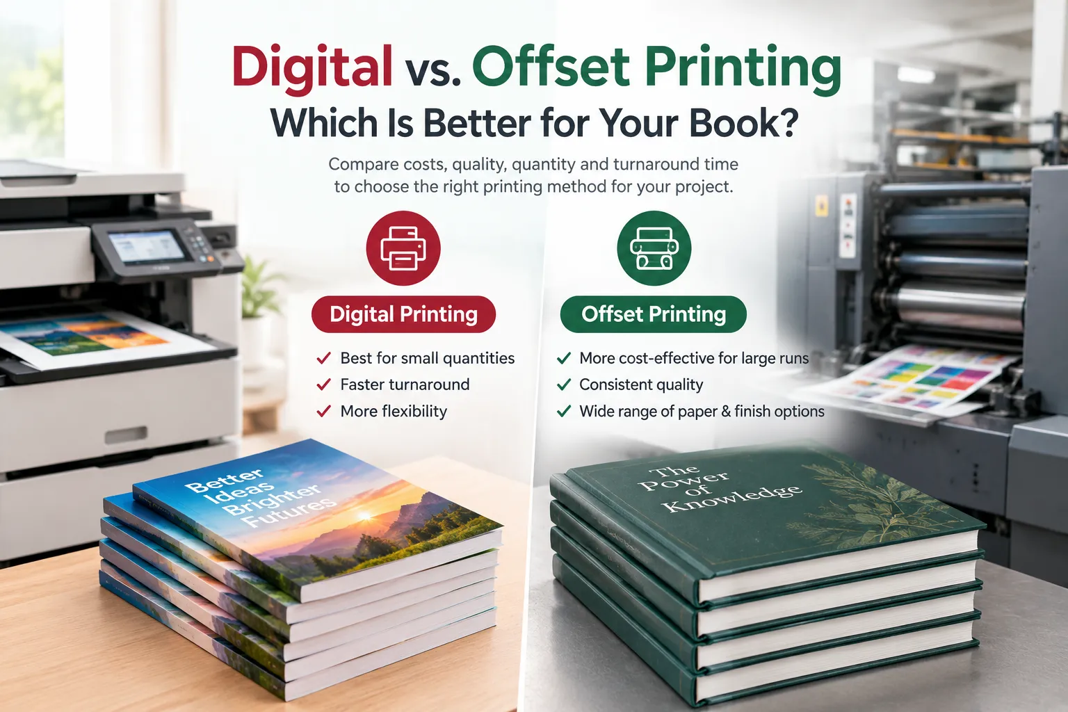 Digital vs. Offset Printing: Which Is Better for Your Book?