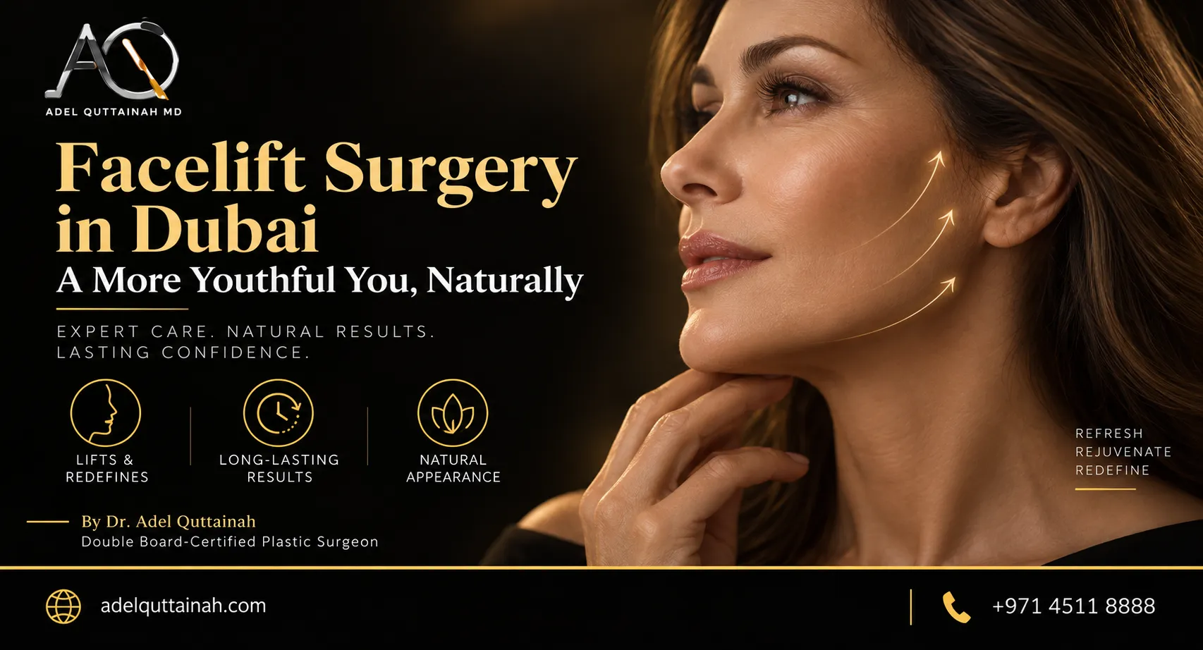 Facelift Surgery in Dubai | Natural Facial Rejuvenation | Dr. Adel Quttainah