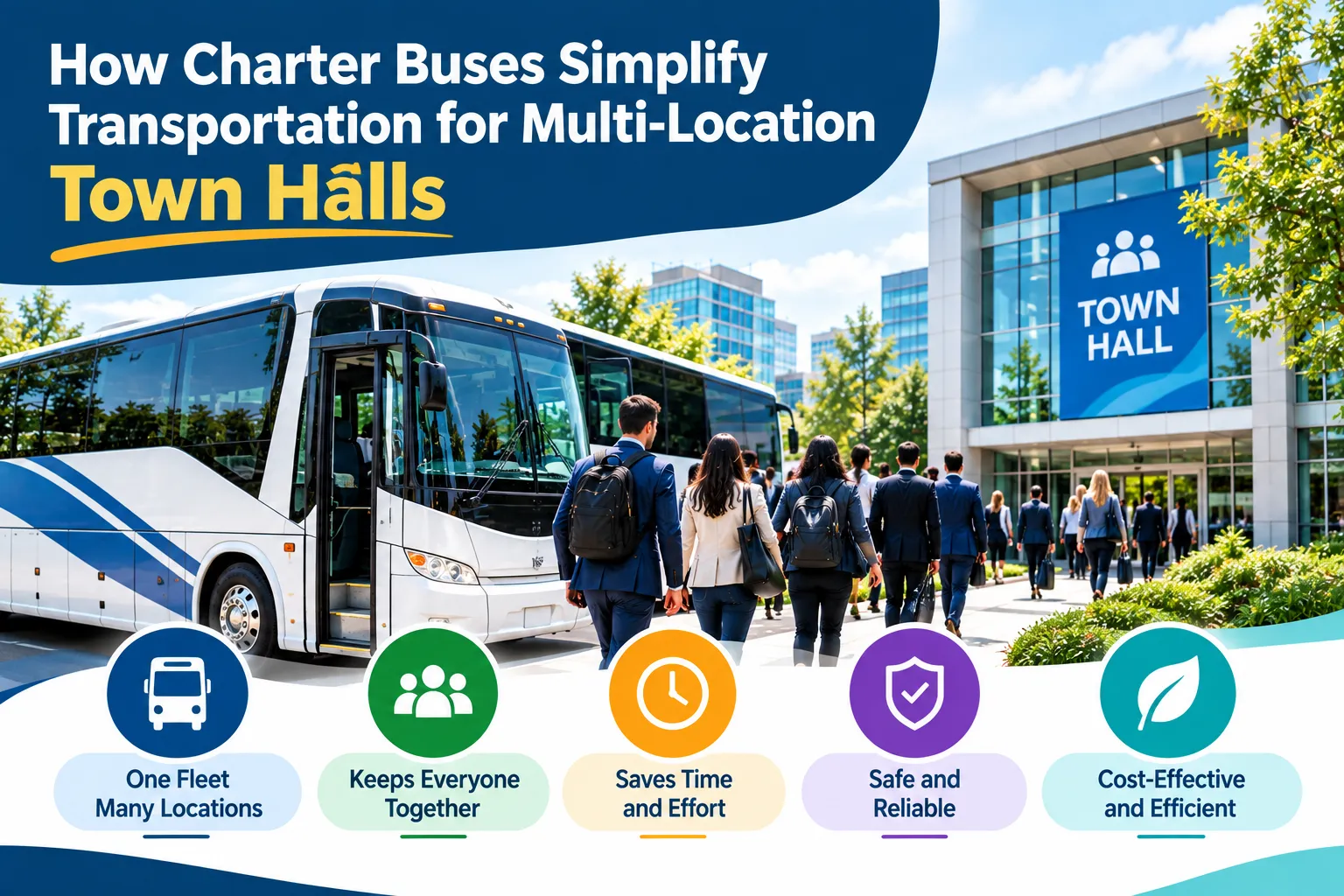 How Charter Buses Simplify Transportation for Multi-Location Town Halls