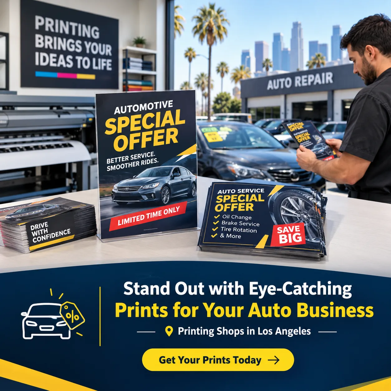 How Do Printing Shops in Los Angeles Help Automotive Businesses Promote Special Offers?