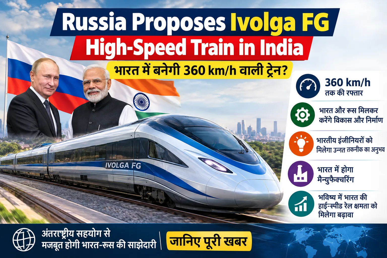 Russia Proposes Ivolga FG High-Speed Train in India | Breaking international news today in Hindi