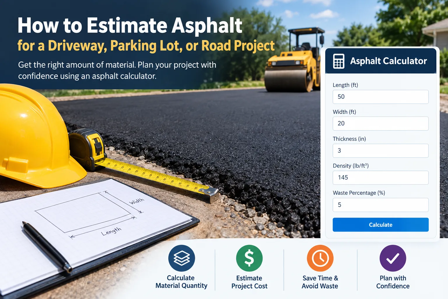 How to Estimate Asphalt for a Driveway, Parking Lot, or Road Project