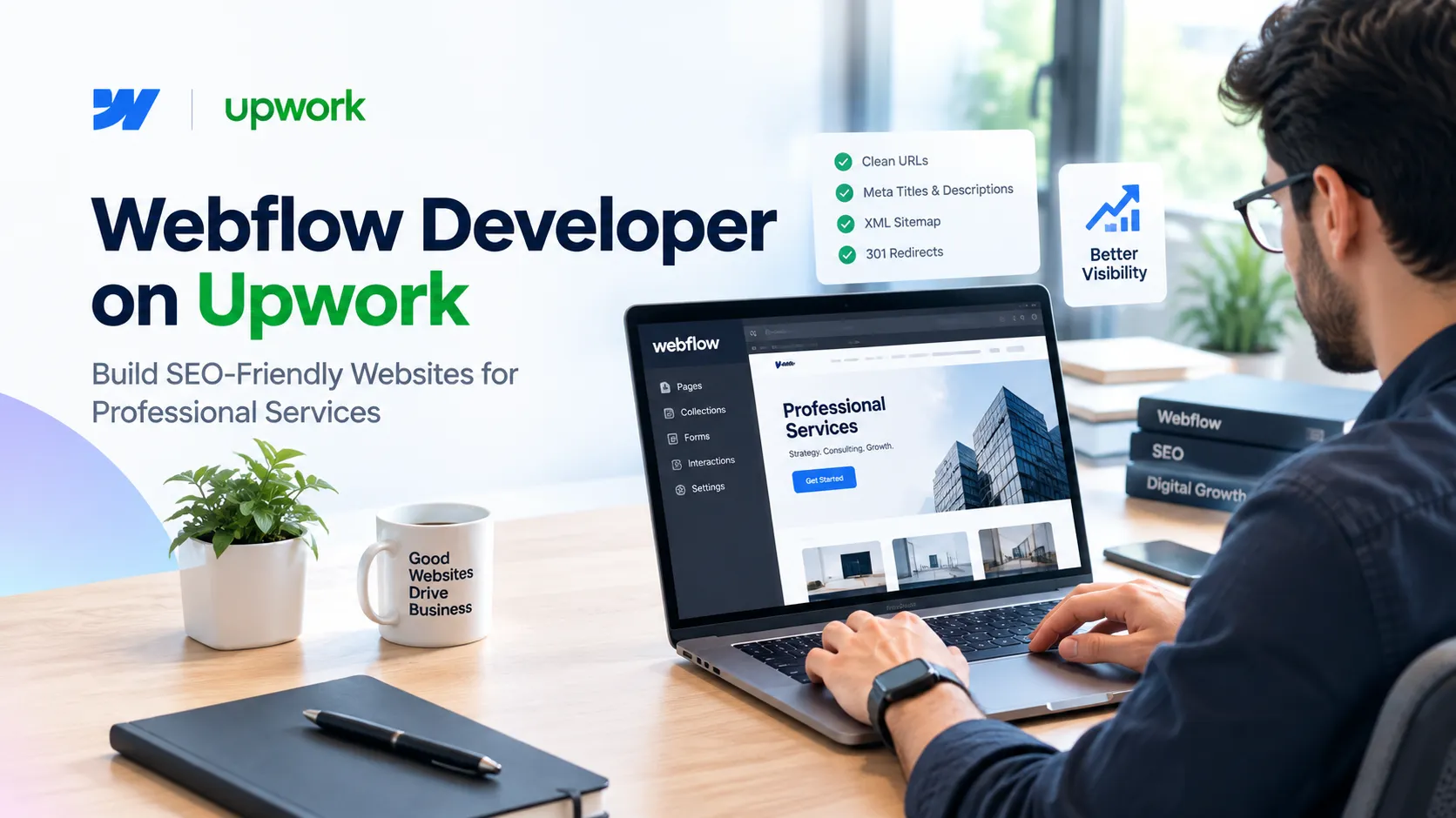 Webflow Developer on Upwork: Building SEO-Friendly Websites for Professional Services