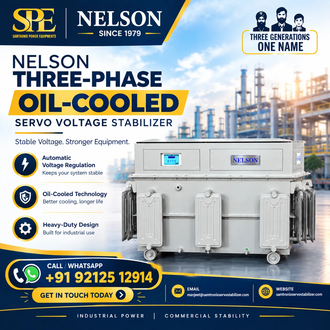 Industrial Voltage Stability: How Three Phase Oil Cooled Servo Voltage Stabilizers Support Critical Equipment