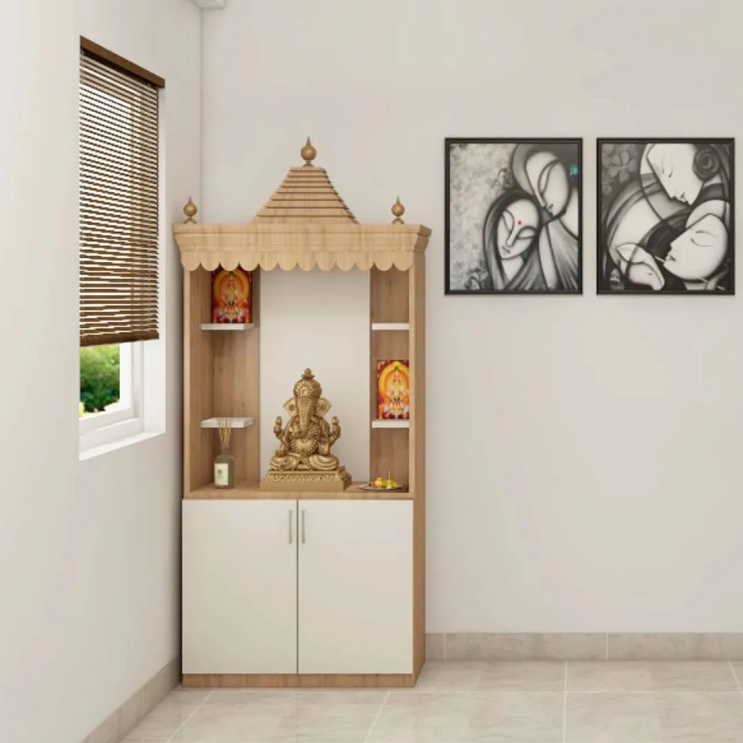 Pooja Cabinet with Storage: Combining Style and Functionality
