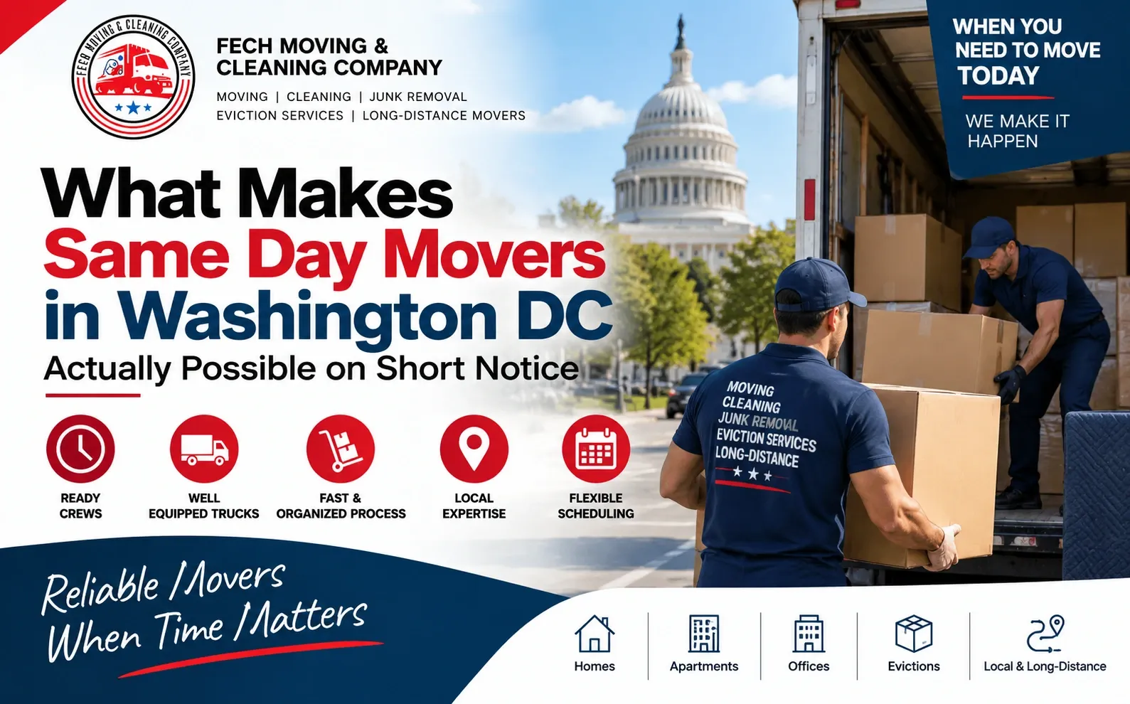 What Makes Same Day Movers in Washington DC Actually Possible on Short Notice