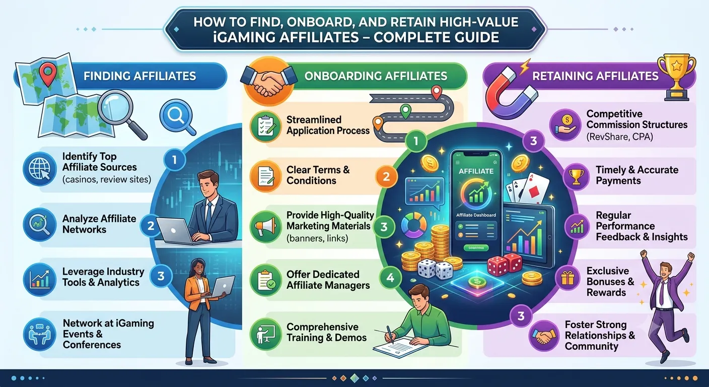 How to Find, Onboard, and Retain High-Value iGaming Affiliates - Complete Guide