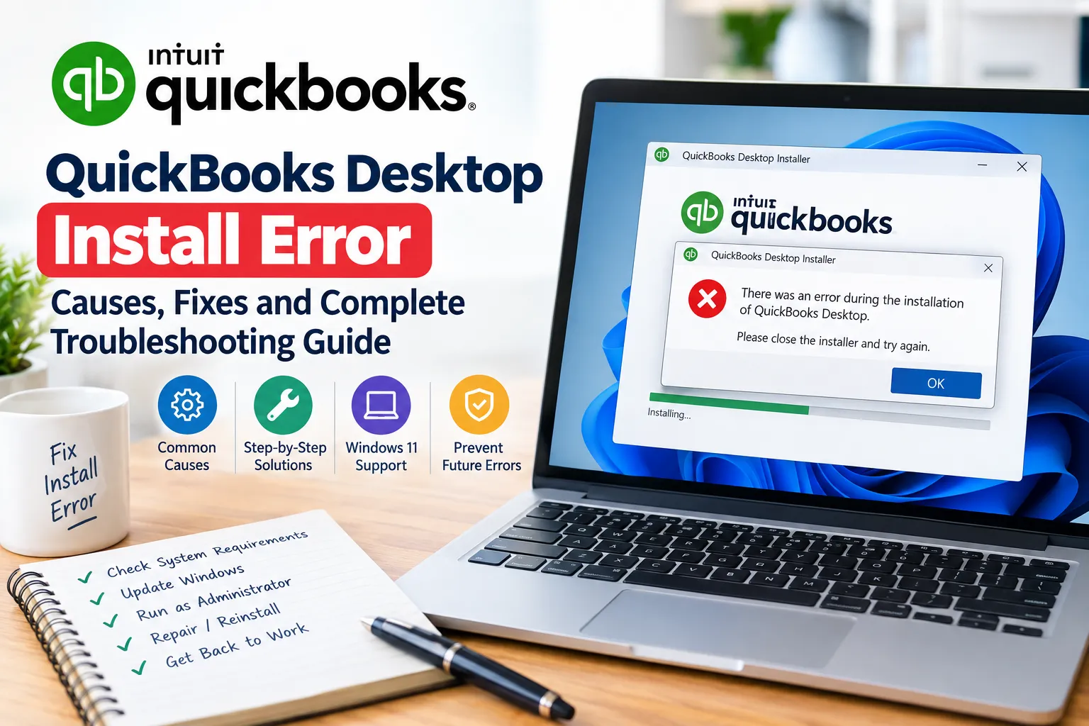 QuickBooks Desktop Install Error: Causes, Fixes, and Complete Troubleshooting Guide